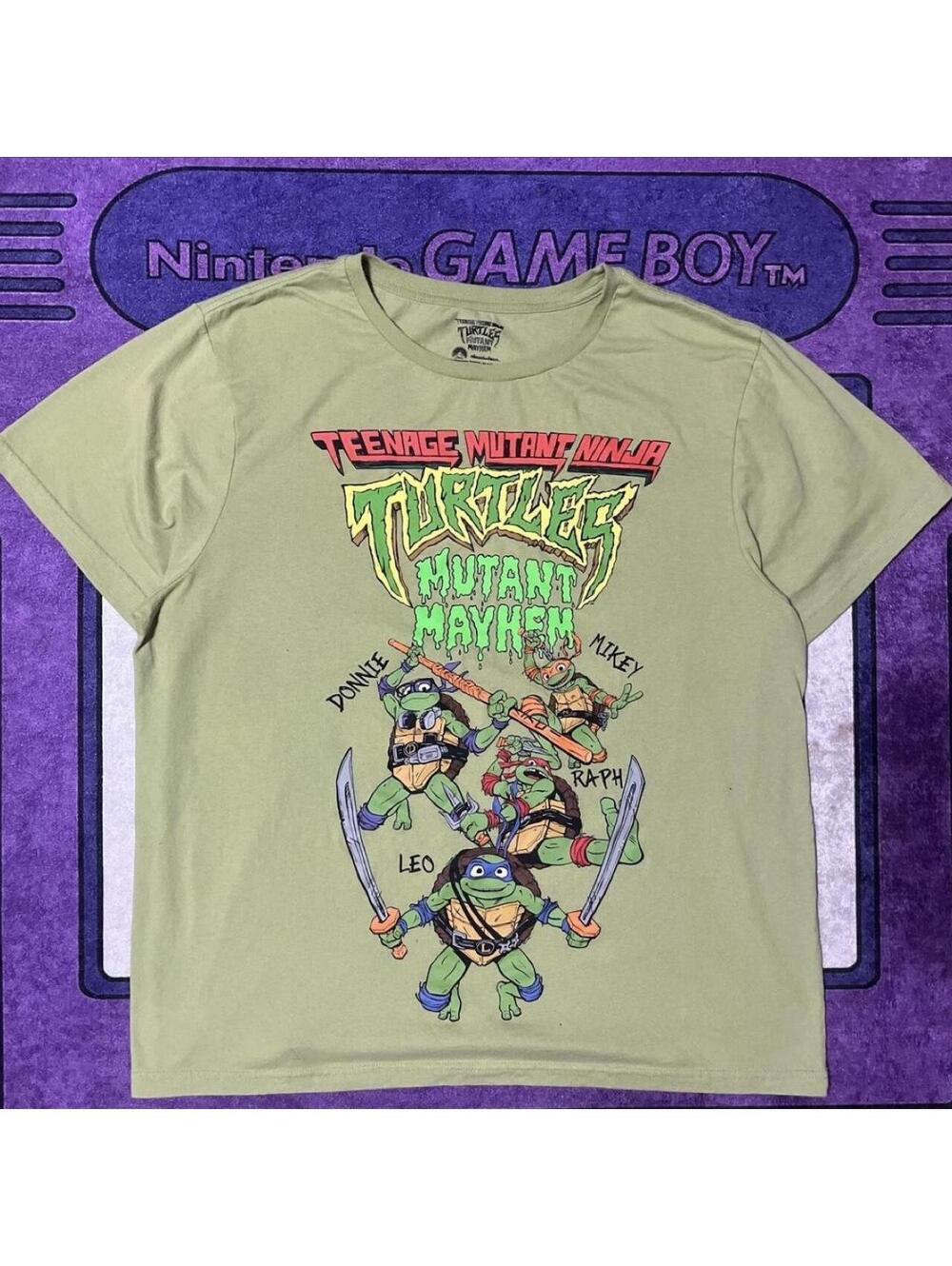 TMNT green cotton baggy retro indie funny t-shirt Size XL